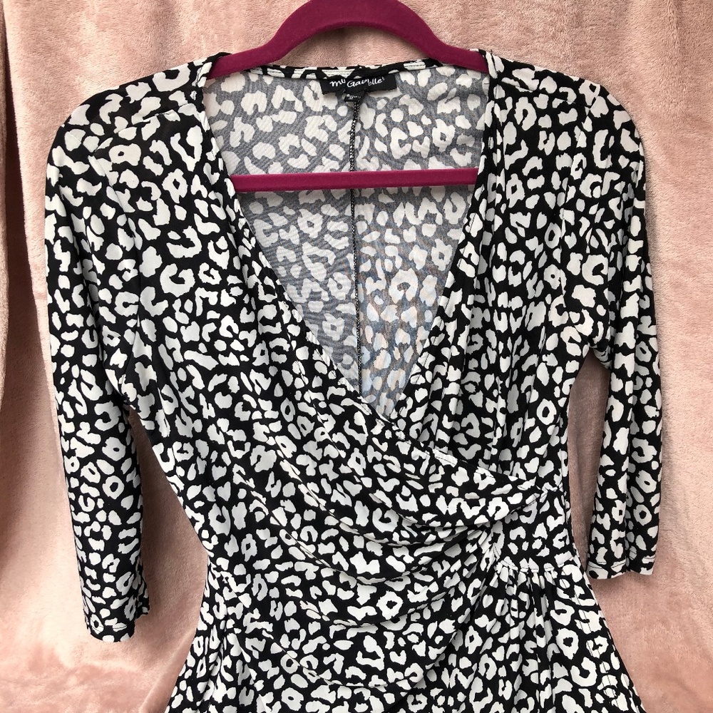 Black and white Mid-length dress.